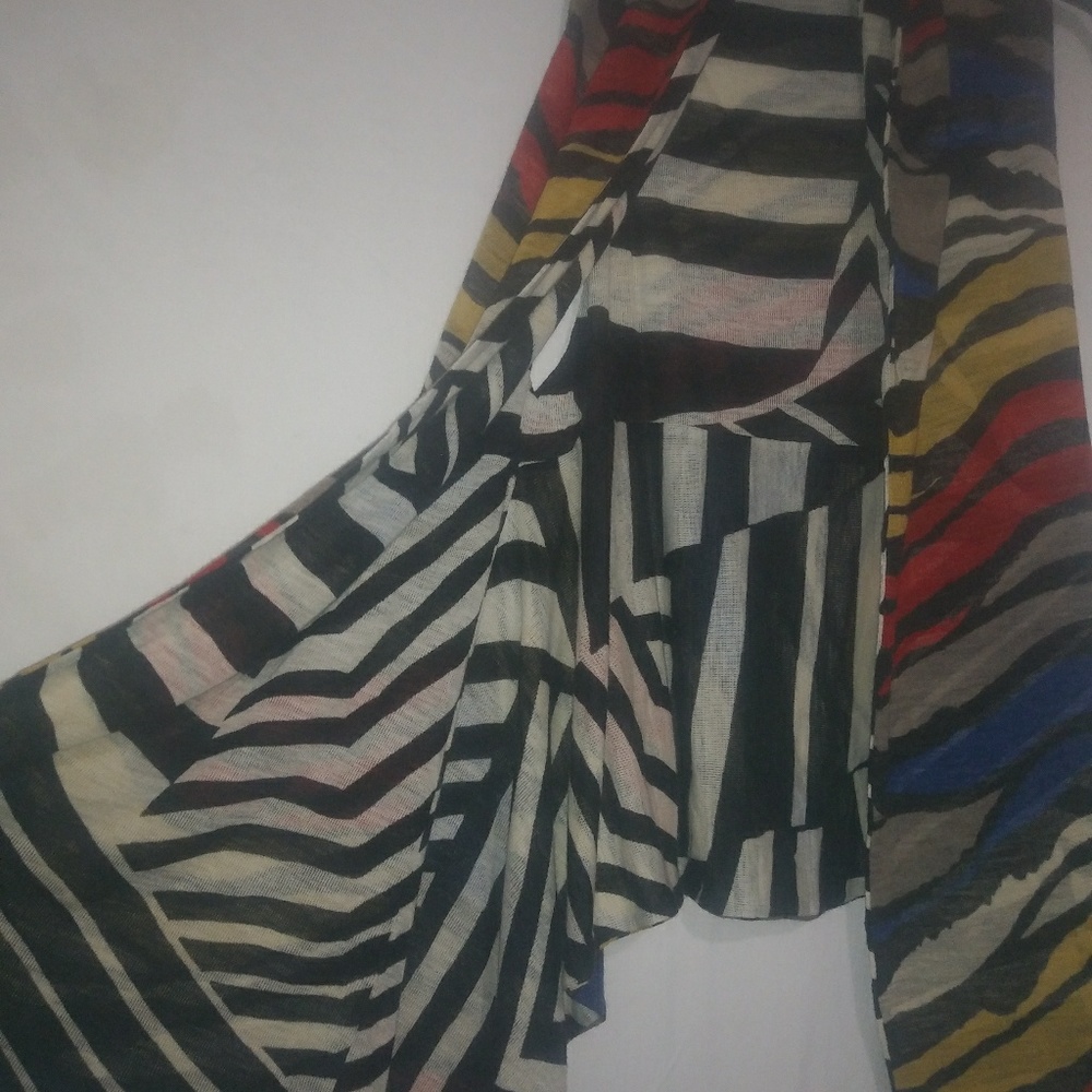 Reversible 1x Boho Zebra Bold Colored Long Vest P… - image 2